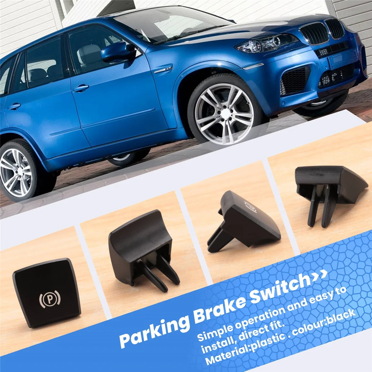 자동차 주차 브레이크 핸드 브레이크 P 단추 스위치 커버, BMW X5 E70 2006-2013 X6 E71 2008-2014
