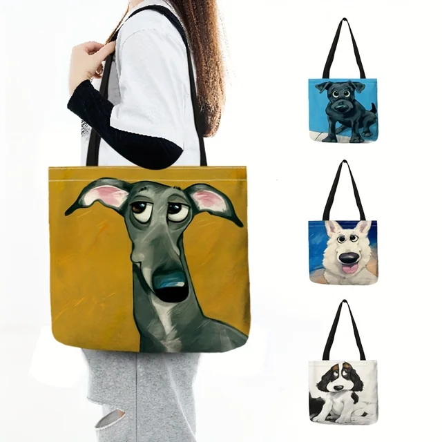 Cute Dog Print Tote Bag