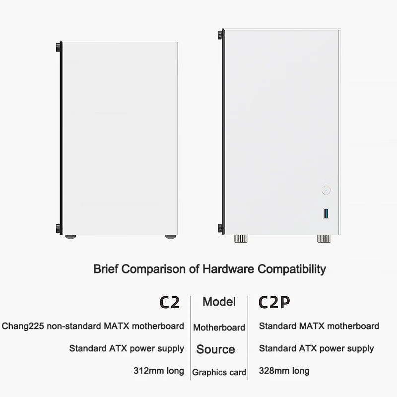 PC Case PC Chassis Computer Chassis Frame All Aluminum MATX Case Side Tempered Glass ATX Power Supply Mini Gaming Computer Desktop Chassis