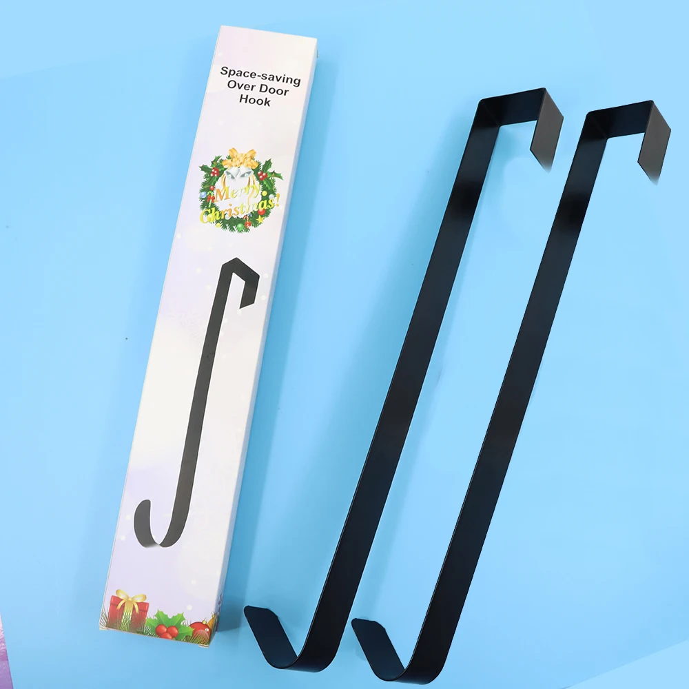 38cm Christmas Front Door Hook Nail-Free Metal Ornament Long Hook Halloween Single Decorative Garland Door Hanger