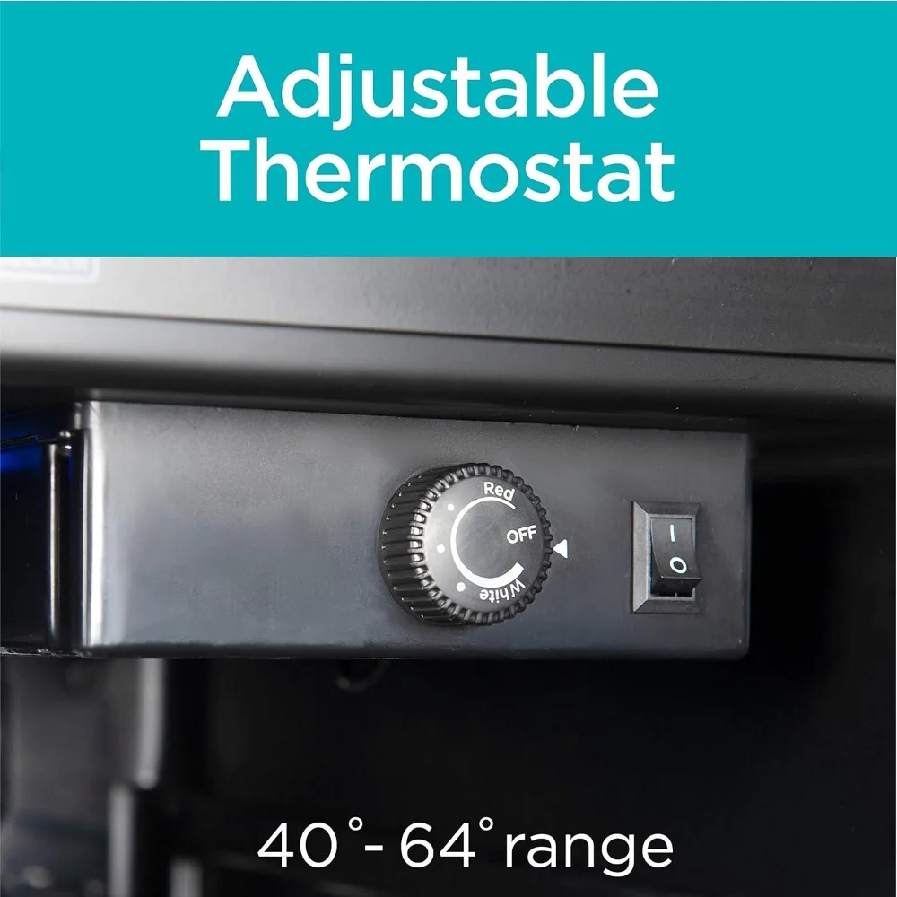 26 Bottle Wine Fridge with Interior Light and Mechanical Temperature Control, Compressor Cooling Wine Cooler Refrigerator