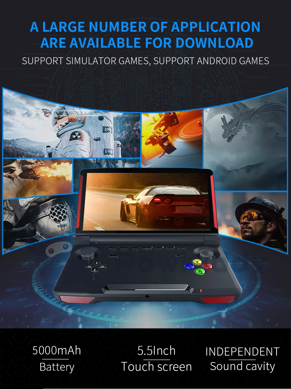 Powkiddy X18 Andriod Handheld Video Game Console 5.5 Inch 1280*720 Screen MTK 8163 Quad Core 2G RAM 32G ROMGoogle Store Gifts