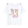 Personalized Ballerina Birthday 1-9 Years Shirt Girls Custom Name Ballet T-Shirt Ballet Dancer Short Sleeve Tee Girl Summer Tops 6