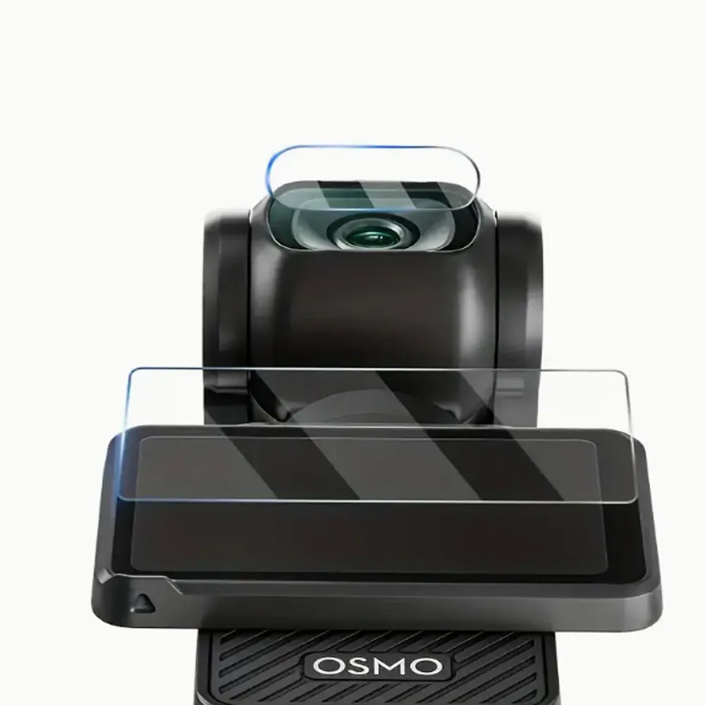 Set di pellicole protettive DJI Osmo Pocket 3: include 1 set di 2 pezzi, composto da protezione per schermo in vetro temperato e protezione per lenti