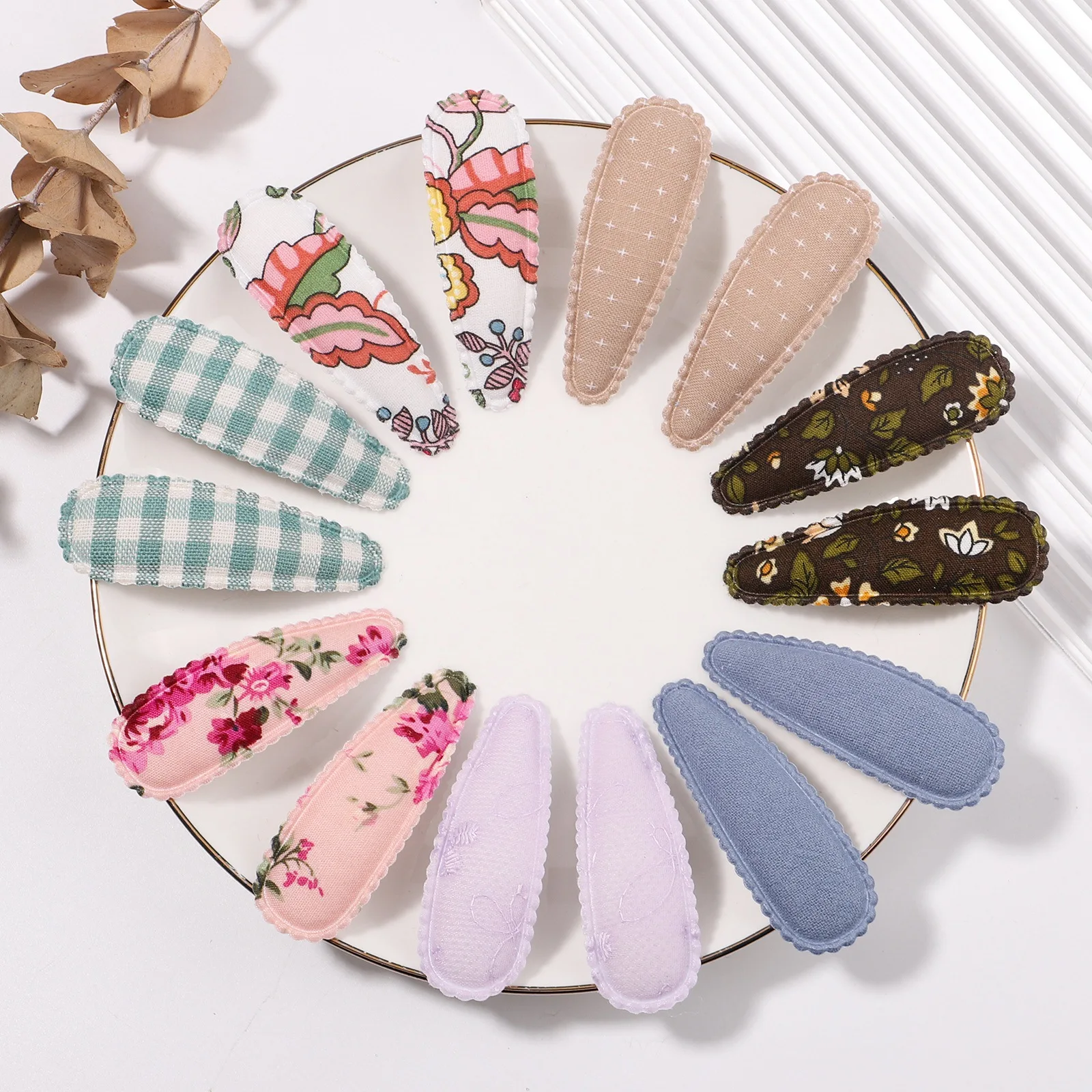 

120pc/lot 2" Basic Snap Baby Hair Drop Clip Cotton Flower Leopard Print Hair Clamp Pins Hairpins BB Barrettes Baby Girl Headwear