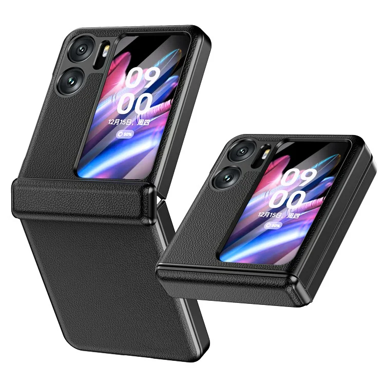 2023 Case For OPPO Find N2 Flip Case Pattern Litchi Skin real Leather Book Cover For OPPO Find N2 Flip Phone Case