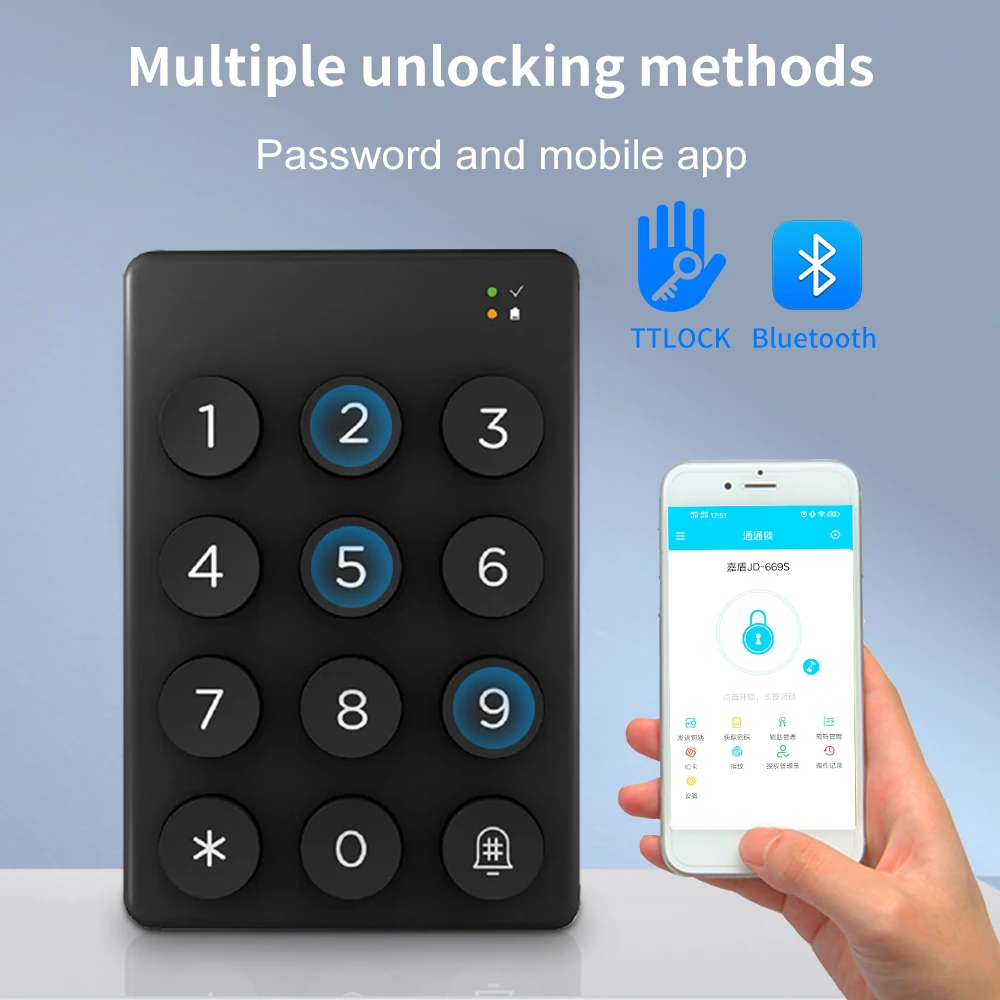 TTLOCK bezdrátový digitální keypad pro přístup ovládání práce s drát volný ttlock app Bluetooth chytrá přístrojů daktyloskopie zamknout otvírač