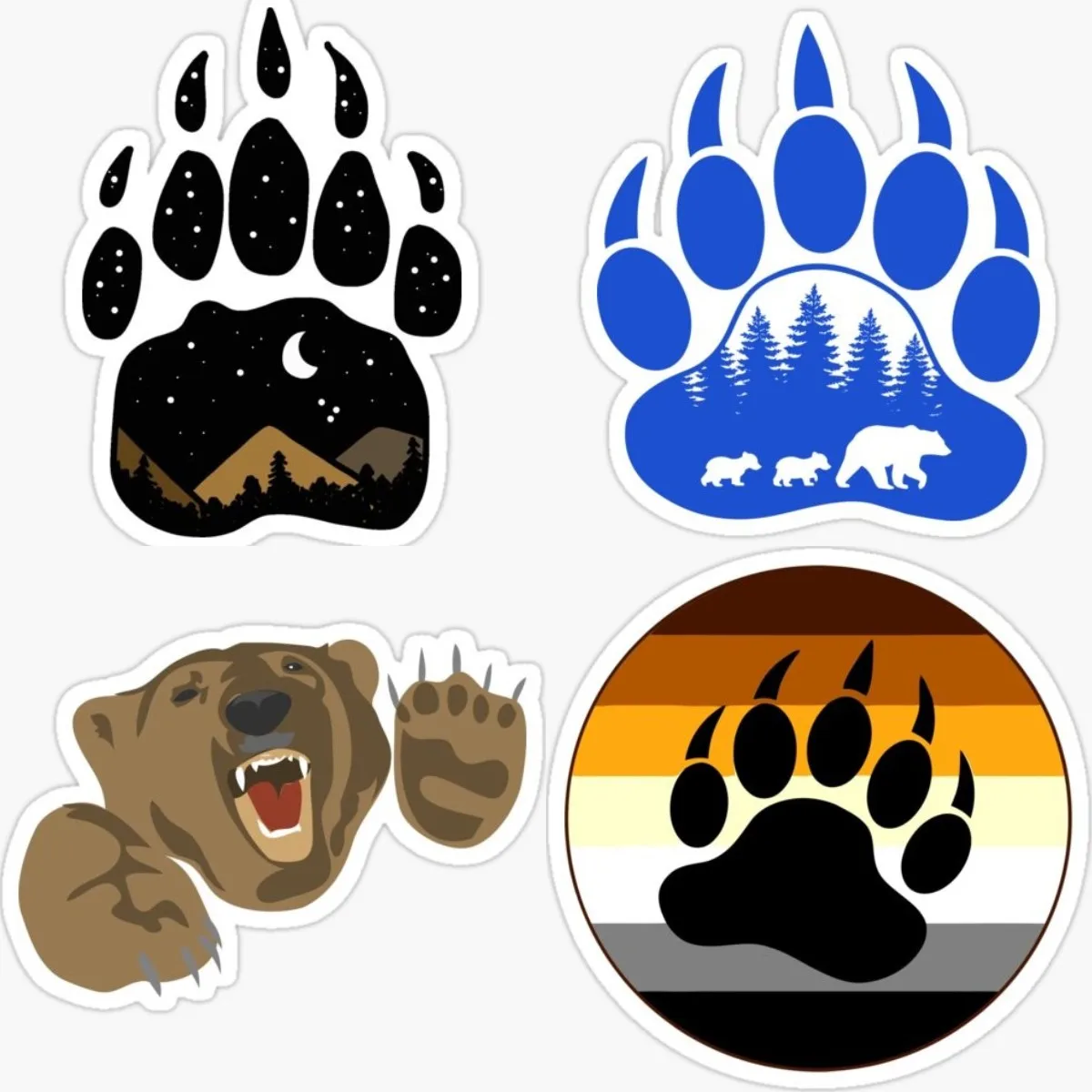 

Grizzly Bear Predator Claw Print Claw Sticker Vinyl Wall Decal Animal 3D Detailing Tools Car Truck Window Bumper Graphic Decal