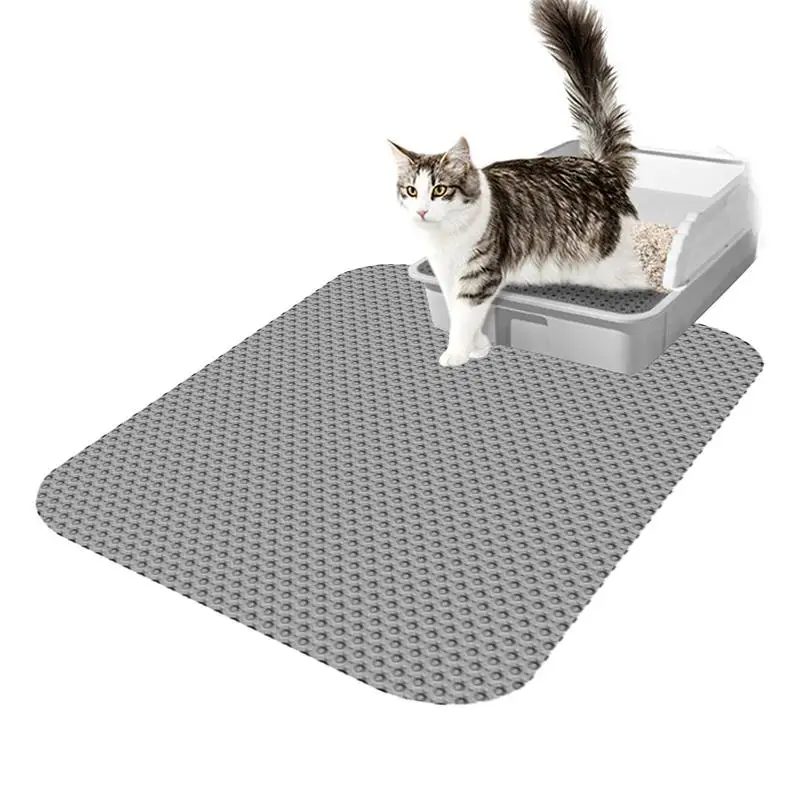 

Коврик для кошачьего туалета, водонепроницаемый двухслойный Противоскользящий просеиватель для кошачьего туалета, с защитой от мочи