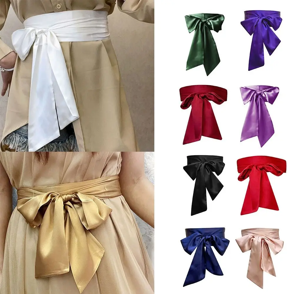 Satin Silk Bow Corset Waist Belt for Women