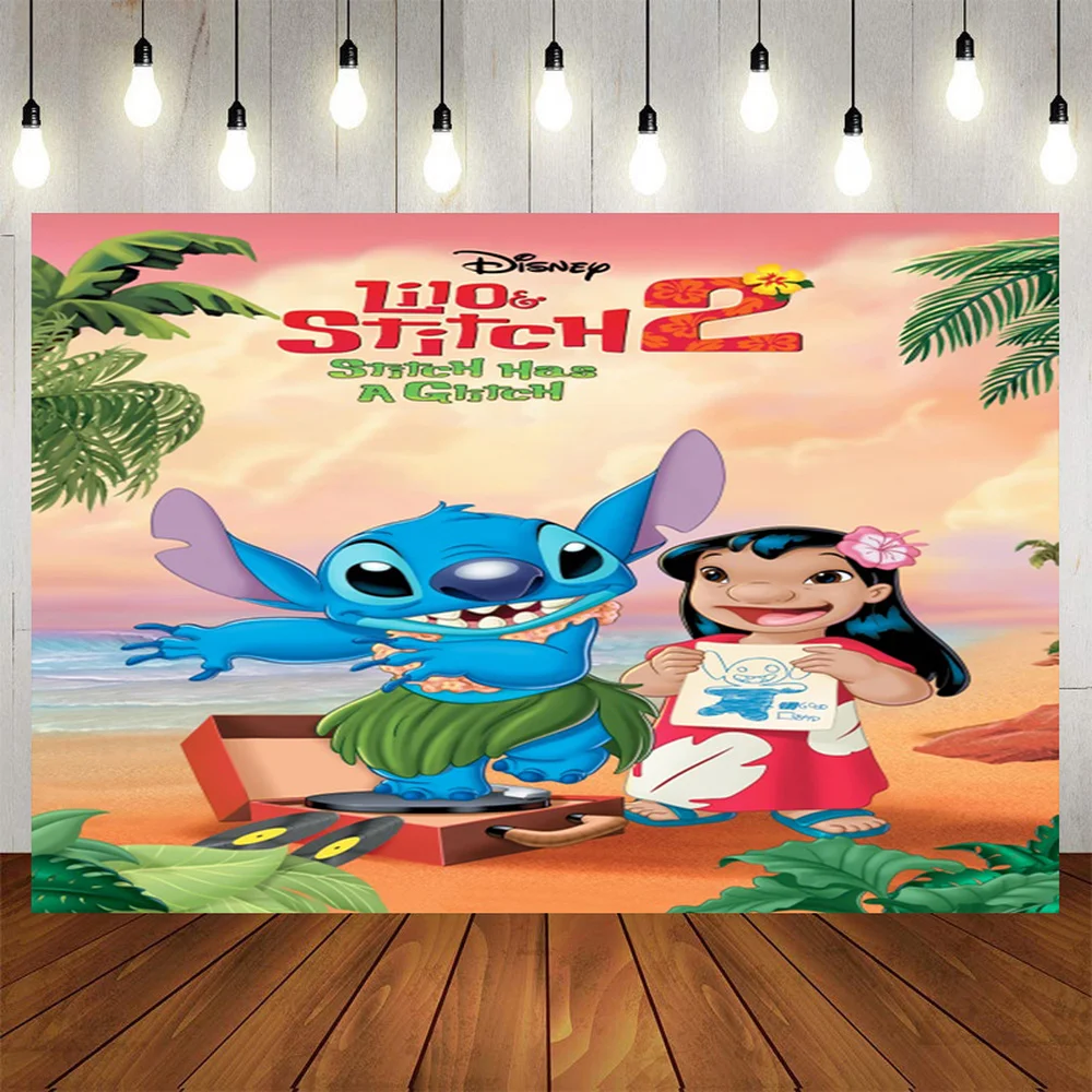 Disney CAN o & Stitch-Arrière-plan Personnalisé pour ixd'Anniversaire  d'Enfant, Décoration Murale de Mariage, Photozone - AliExpress