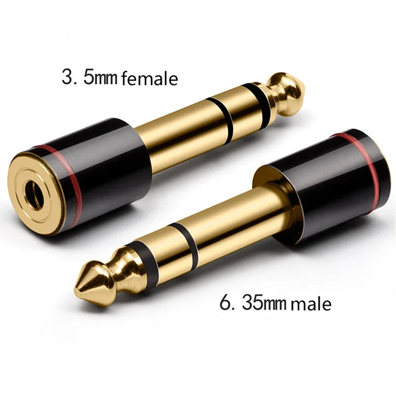 6.35mm 1/4 남성형 커넥터에서 3.5mm 1/8 여성형 커넥터로 변환하는 스테레오 헤드폰 어댑터 오디오 잭 어댑터 AUX 케이블 헤드폰용