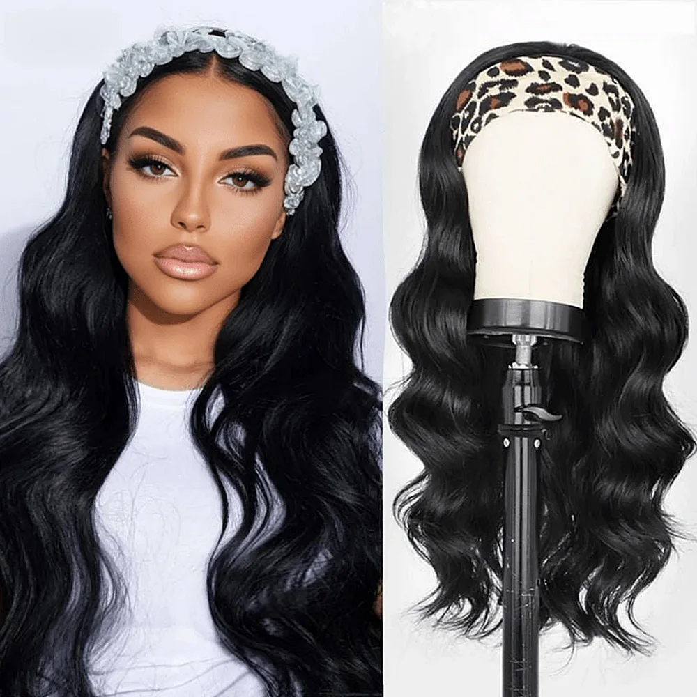 Body Wave Headband Human Hair Wig 28 Inch None Lace Front Wig Brazilian Virgin Hair Wear And Go Wigs for Black Women