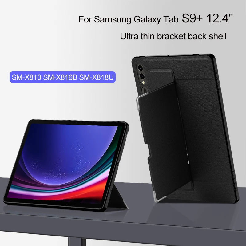 Suporte Capa Shell para Samsung Galaxy Tab Cases Traseiros Kickstand s9 Plus 124 Sm-x810 Sm-x816b Sm-x818u 124