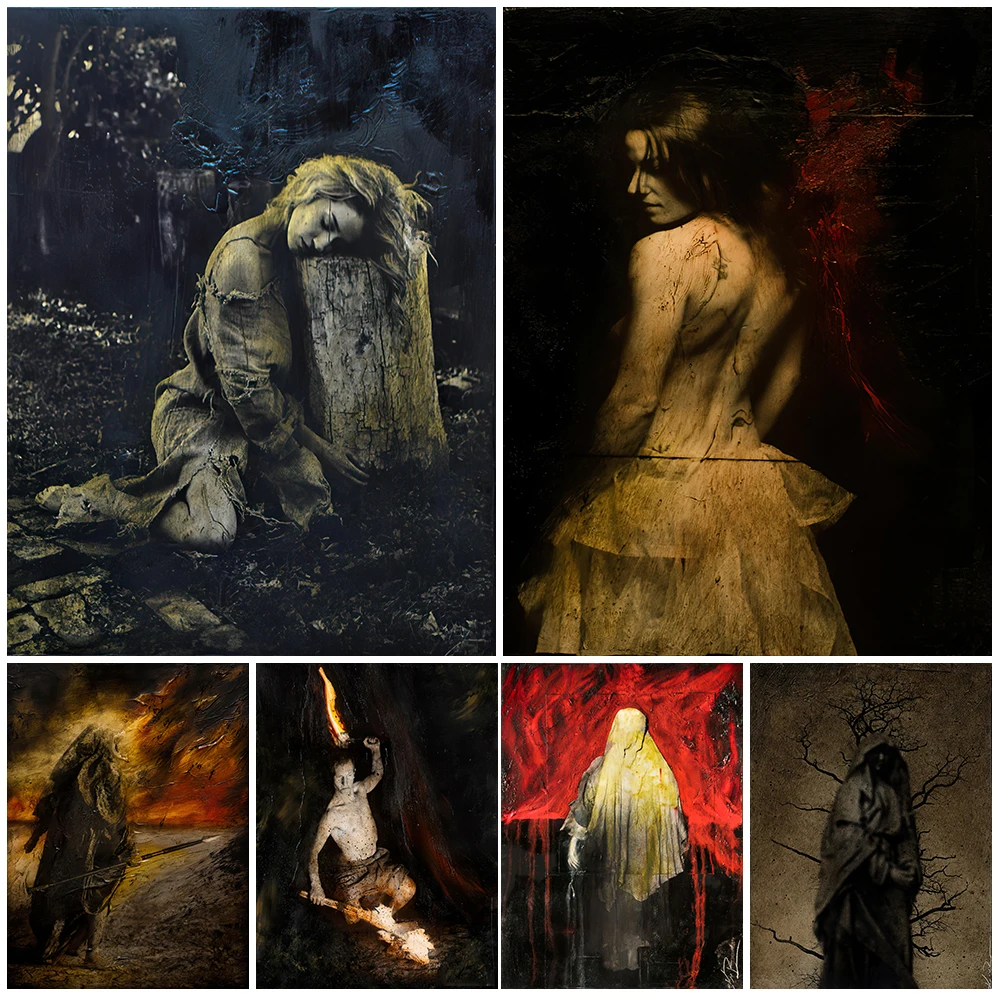 

Sleeping Witches And Devil Believers In The Jungle Vintage Wall Art Canvas Painting Home Decoration Magic Forge Poster Print