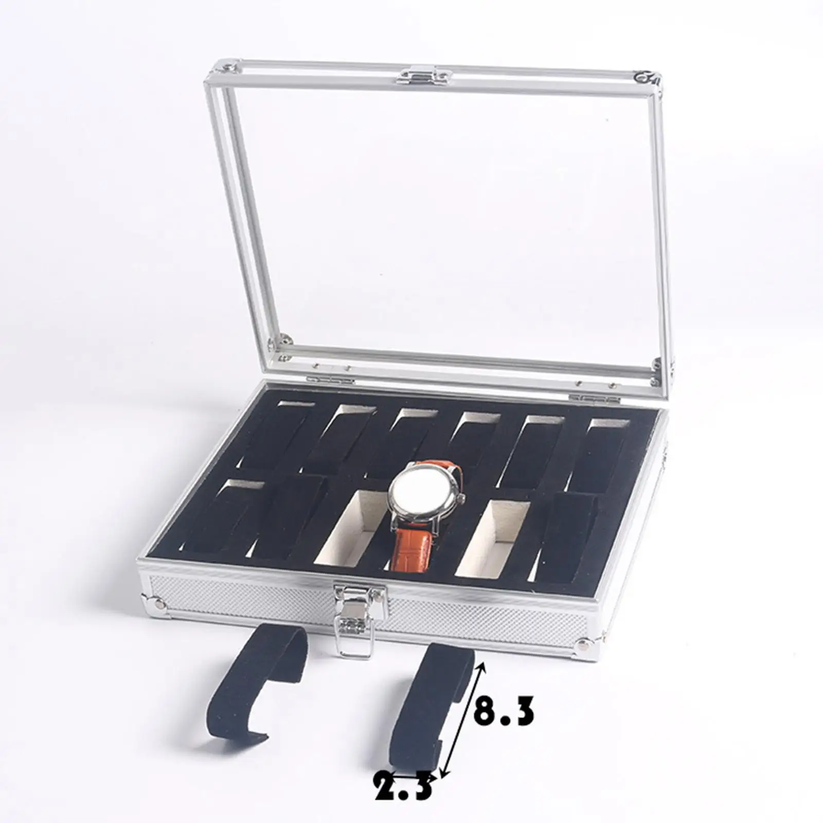 12 Girds 시계 상자 캐비닛 가정용 Dresse에 대한 우아한 잠글 수 있는 시계 주최자