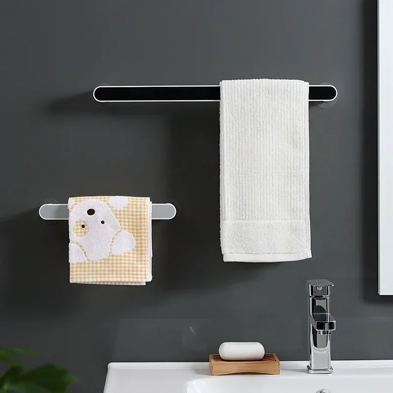 Self-adhesive Towel Holder Rack Wall Mounted Towel Hanger Bathroom Organizer Bar Shelf Bathroom Hook Kitchen Wipes Hanging