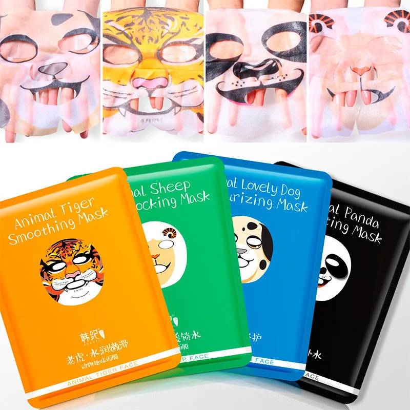 Animal Facia Mask Moisturizing Whitening Anti Age Wrinkle Oil Control Korean Face Brighten Skin Hydrating Sheet | Красота и здоровье