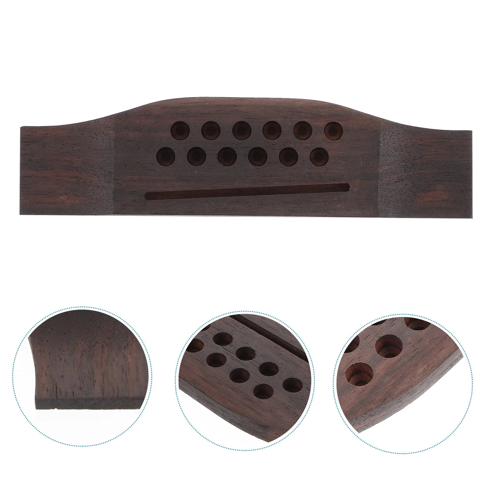 

Rosewood Saddle Through Slotted Folk Guitar Bridge Martin Type Acoustic Classical Guitar Replacement GO210