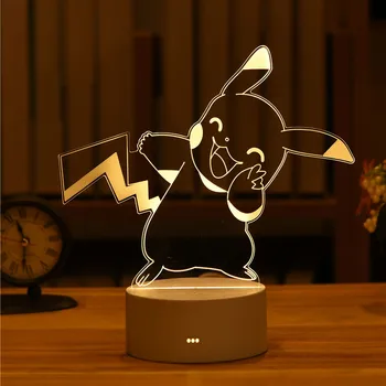 Cute Pokemon Pikachu Anime Figures 3D Led Night Light Model Toys Children Bed Room Decor Birthday Gift Christmas Gifts for Kids 1