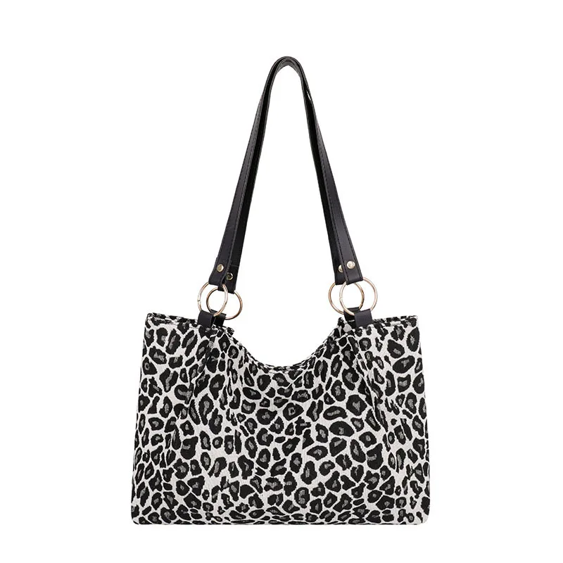 Winter 2025 New Oversized Leopard Print Tote Bag for Women, Ins Messenger Style Shoulder Carry, Large Capacity Purse