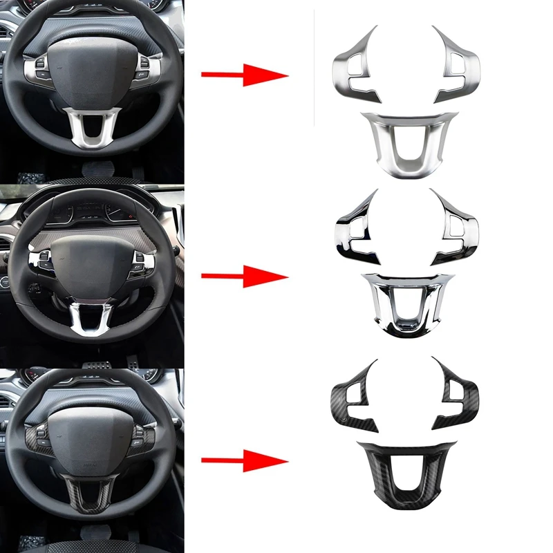 3 Pz/Set Car Coprivolante Decorazione Trim Sticker Adatto Per Peugeot 2008 208 308 2014-2018