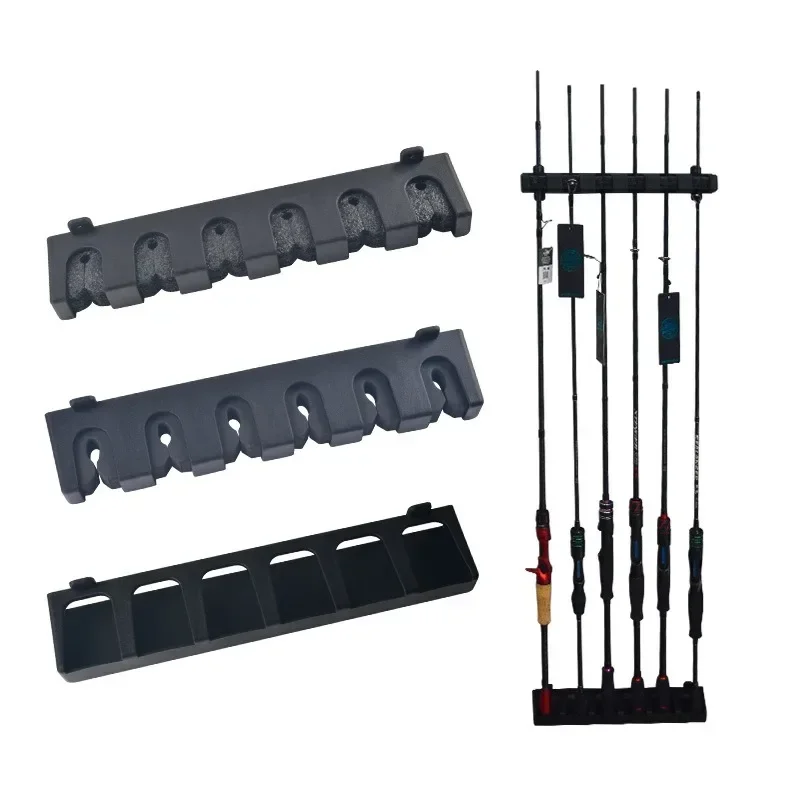 1PieceFishingRodHolders6RodRackVerticalPoleHolderWallMount