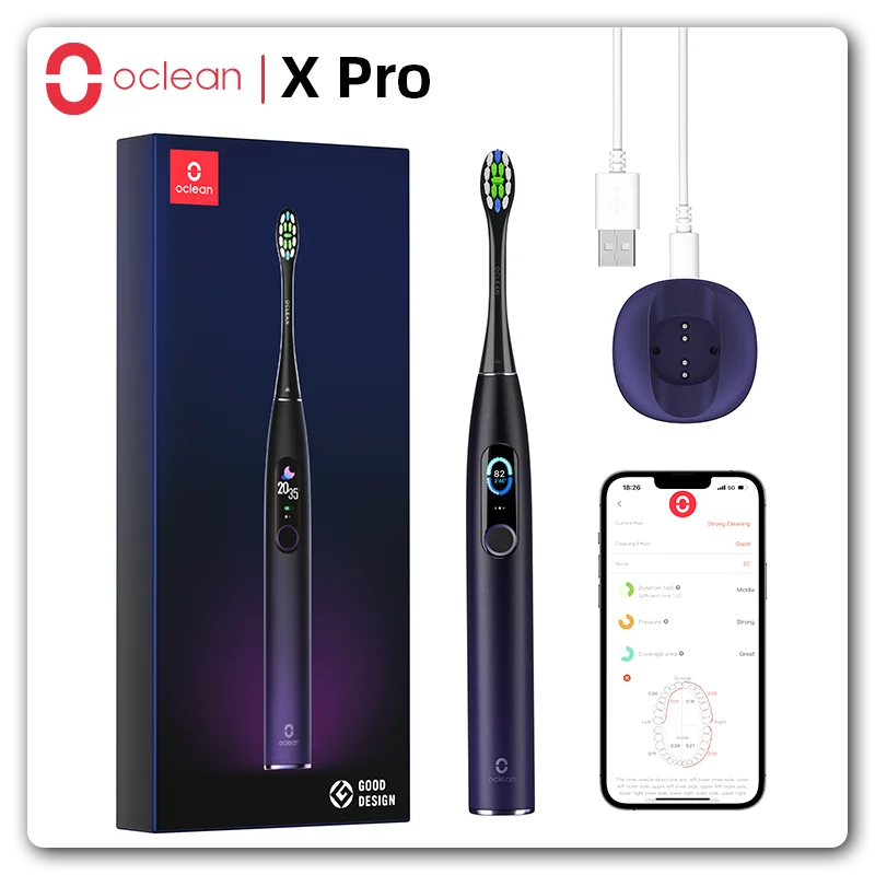 

[Code:AENY5 $45-5] Oclean X Pro Smart Sonic Electric Toothbrush Color Display IPX7 Tooth Whiten Brush Rechargeable Automatic APP