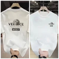 T-shirt imprimé tendance 2026 – Collection été haut de gamme en soie et coton, manches courtes, pour hommes et femmes – Chemises tendance 1
