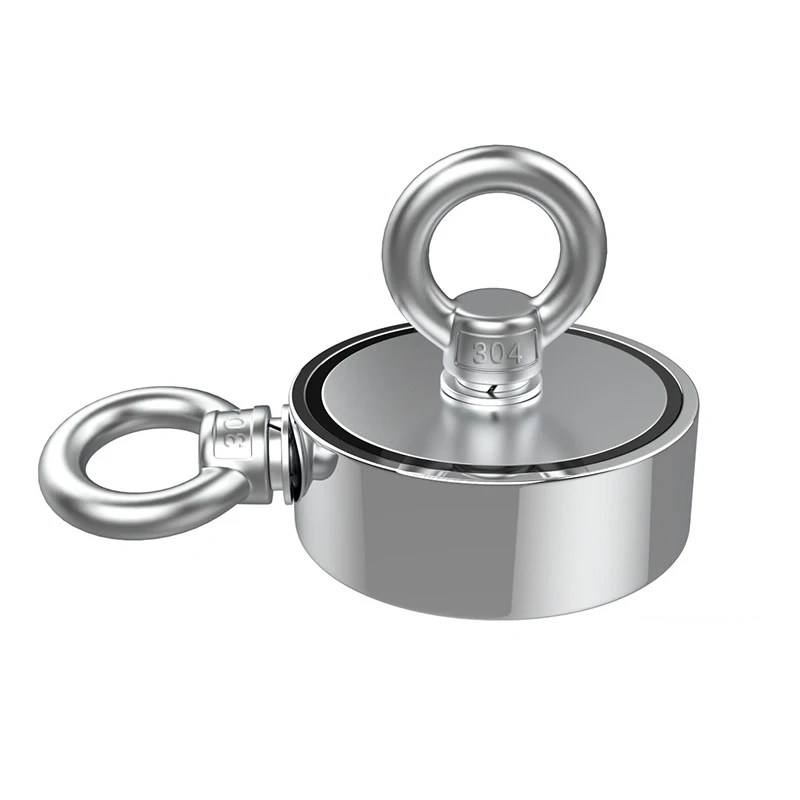 Strong Neodymium Magnet Double Side Search Magnetic hook D48 - D75mm Super Power Salvage Fishing Magnetic Stell Cup Holder 2