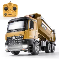 HUINA 1/14 RC Alloy Remote Control Dump Truck 2.4GHZ 10CH Wireless Remote Control Engineering Vehicle Model Boy Children's Toy 1