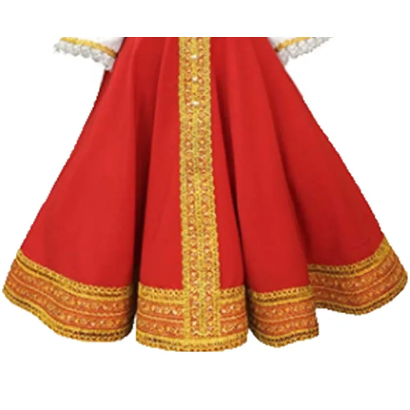 Kids Russian Girls Ethnic Clothing Festive Dresses Outfit Halloween Cosplay Costumes Masquerade Party Role Play Dress Up Suit