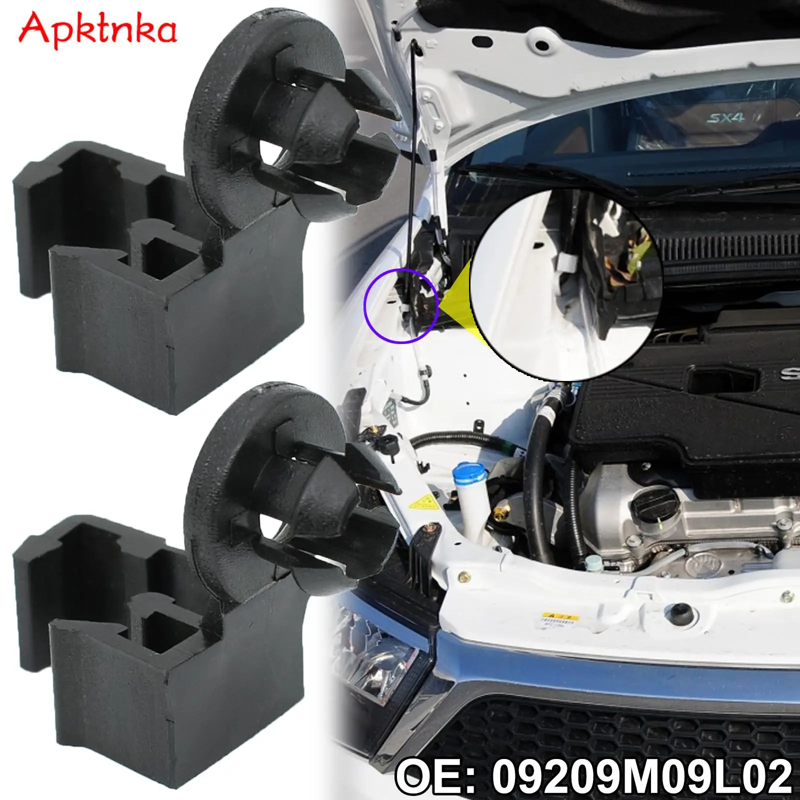 2 Pz Cofano Cofano Asta Stay Support Prop Clip Pivot Linkage Holder Muslimah Per Suzuki Alto Swift Sx4 Splash Baleno Aerio Ignis