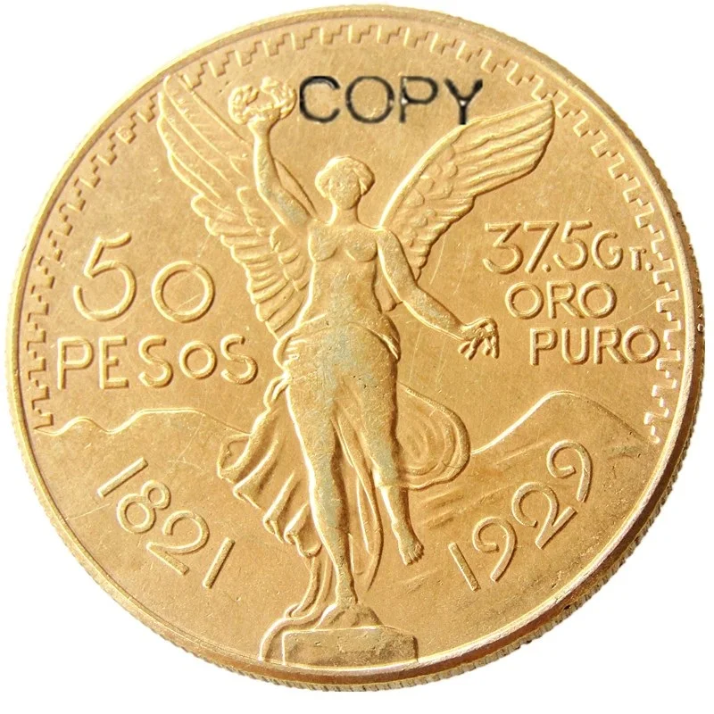

Мексиканская копировальная монета Centenario с золотым покрытием, 50 песо, 1929