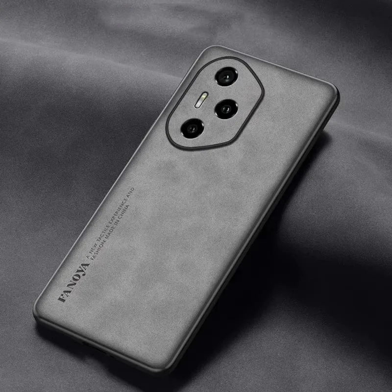 Luxury Leather Silicone Shockproof Case with Frosted Matte Finish