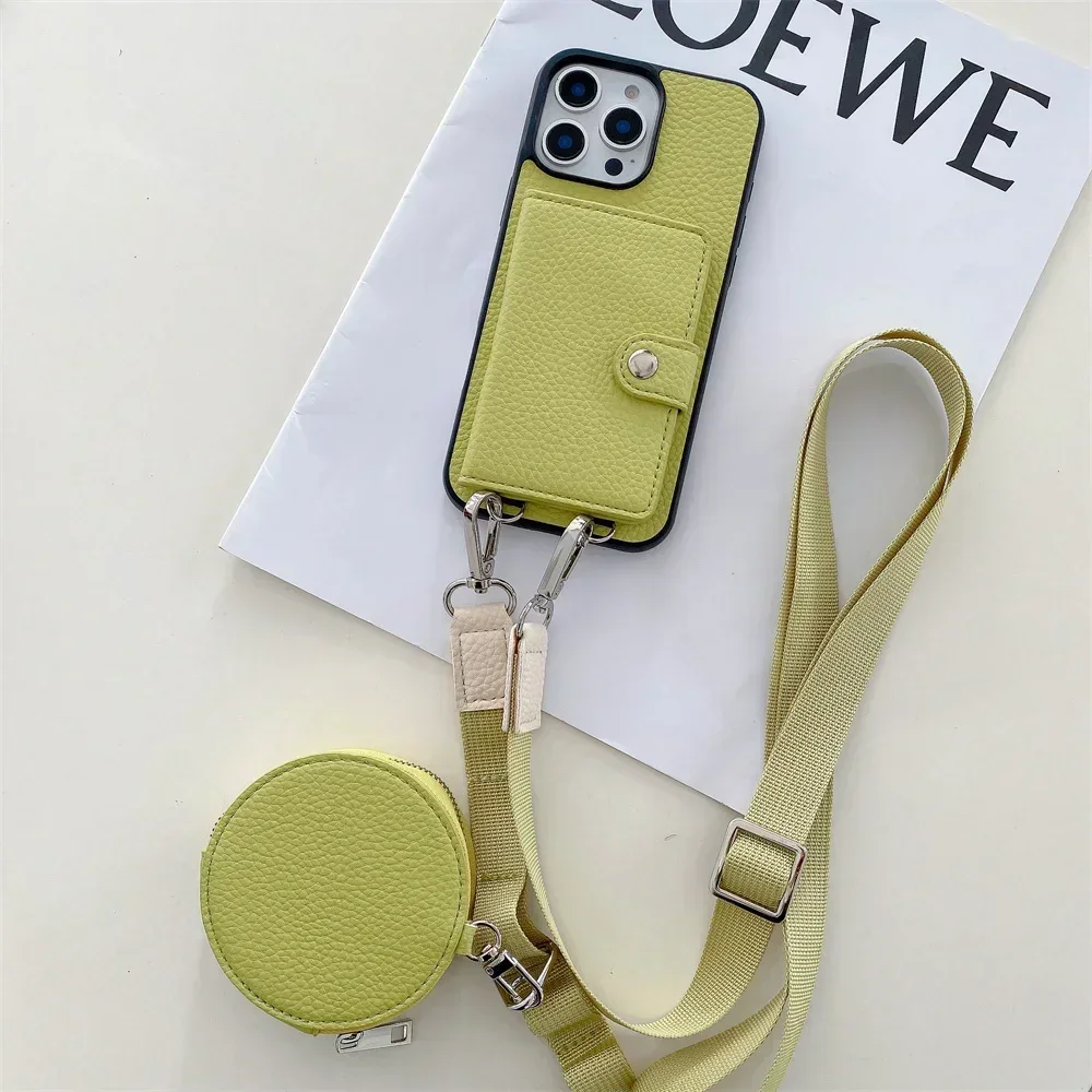 Leather Crossbody Wallet Phone Case with Card Slot and Coin Purse