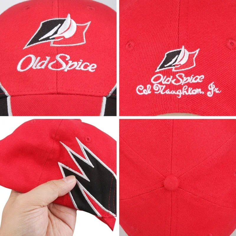 Cal Naughton Jr Cap Talladega Nights the Ballad of Ricky Bobby Cosplay Hat Red Old Spice John C Reilly Racing Props Takerlama