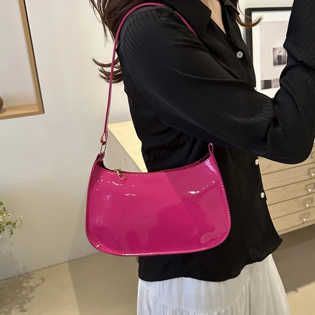 Retro Solid Color PU Leather Shoulder Underarm Bag Women's Fashion Handbags Casual Hobos Purses and Handbag Ladies Hand Bags 4