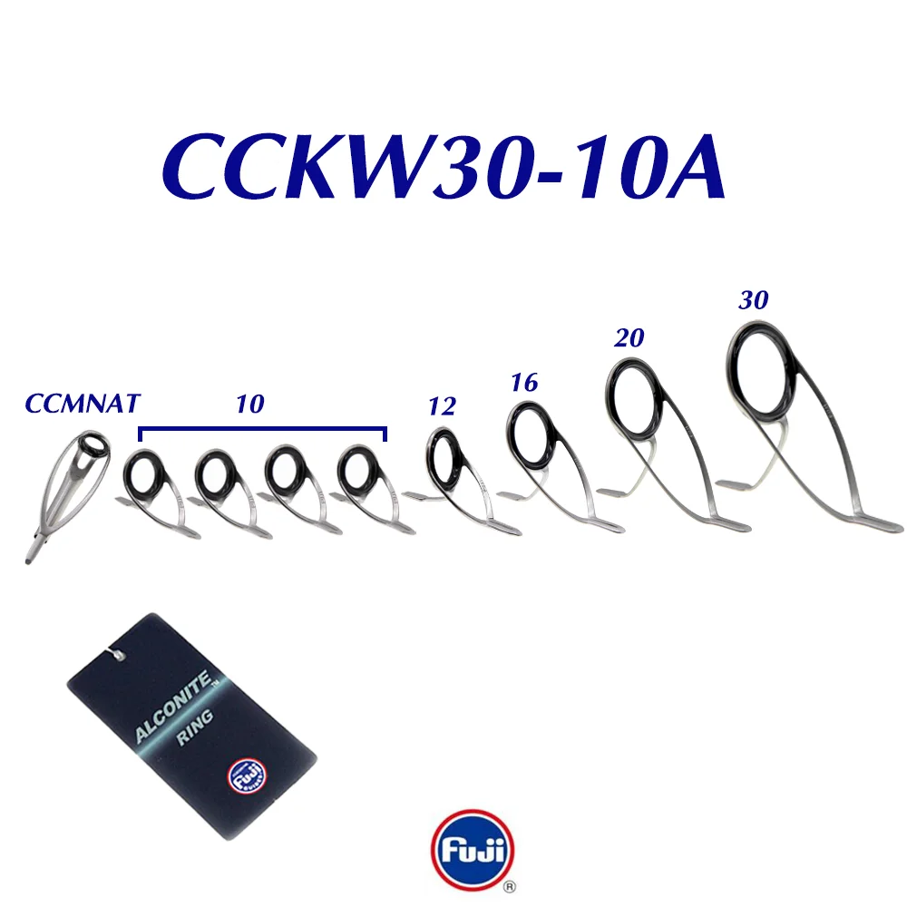 Original Fuji KW30-8A10A Silber oder Dunkelgrau Alconite-Ringset für Brandungsruten und schwere Brandungsfischerei-Rutenkomponenten – Detail 4
