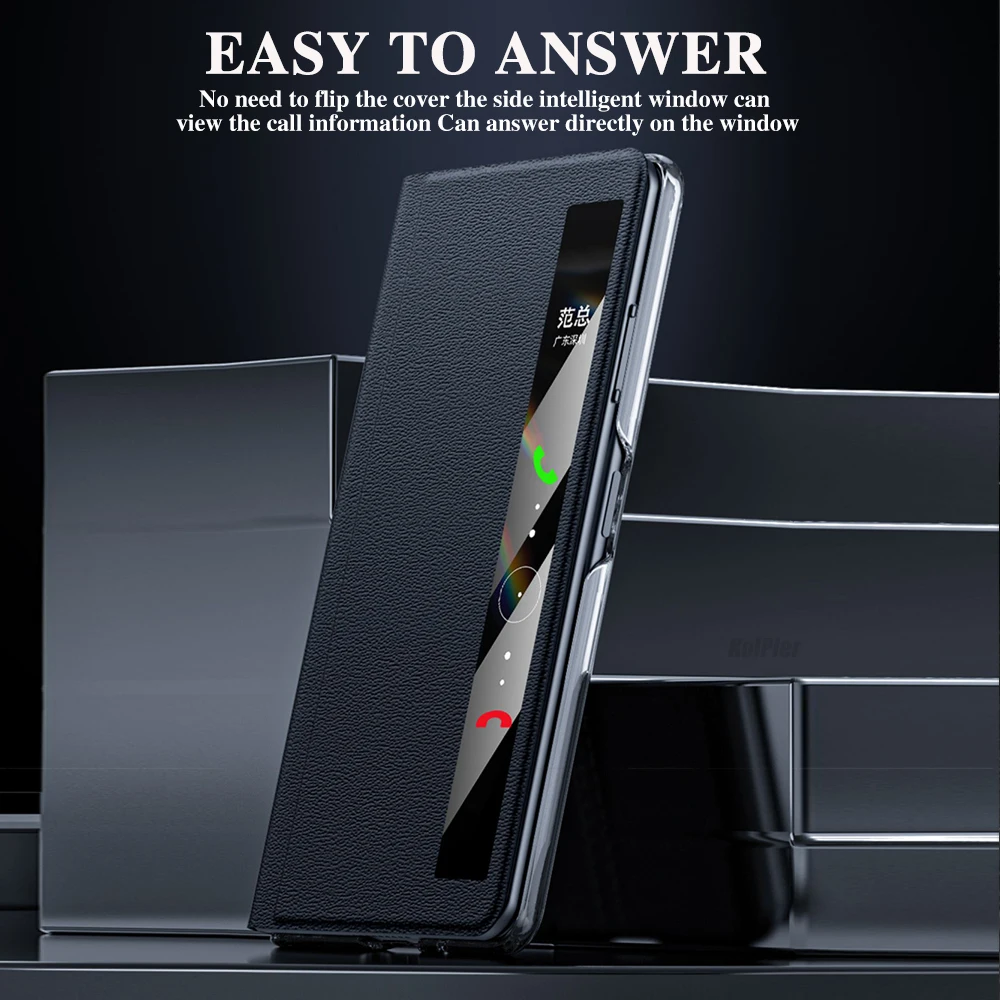 Honor Magic V3용 PU 가죽 플립 커버, 오리지널 마그넷 스마트 터치 뷰, 웨이크/슬립 기능, 보호 스탠드 케이스 (MagicV3 호환)