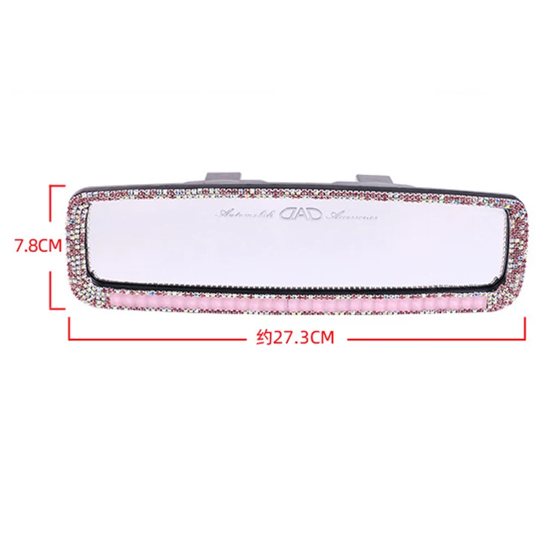Rearview Mirror Bling Crystal Frame Auto Pretty Decoration Girly Interior Woman High Definition