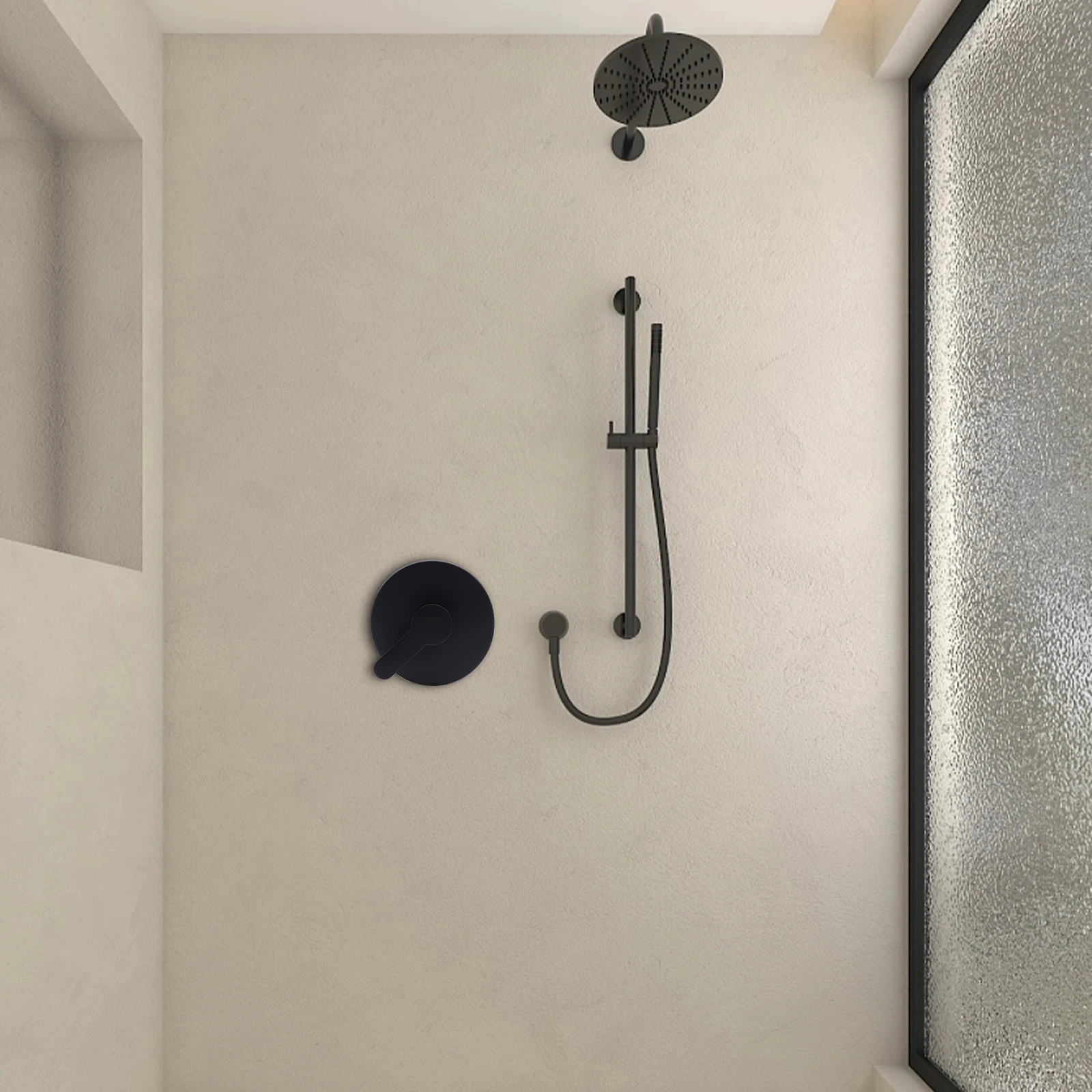 Single Function Shower Handle Valve Bathroom Trim Kit Rough-In Valve Single Handle Tub Shower Valve Mixer Kit