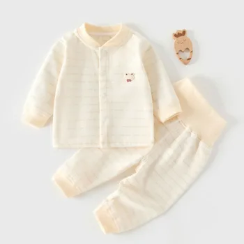 Neonato Ragazzo Ragazza Puro CottonTop Pantaloni 2 pezzi Set Vestiti 0-24 mesi Kid Primavera Autunno Casual Outfit Neonato Carino Constume