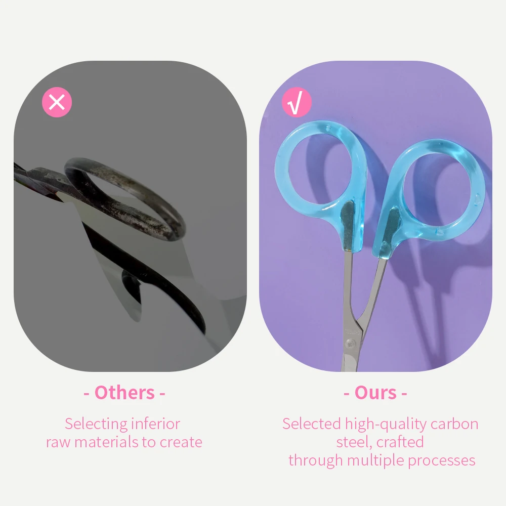 Mini Stainless Steel Nose Hair Eyebrow Scissors Small Multipurpose Personal Care Trimmer Plastic Handle