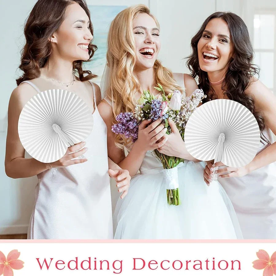 Paper Folding Fan Heart-Shaped Round Heart Wedding Party Gift