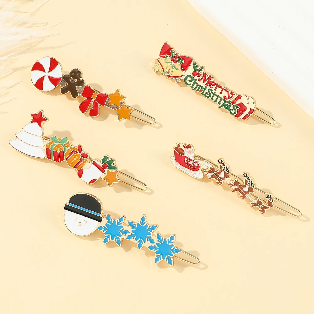 

Cute cartoon Santa Claus one line clip, broken hair clip, top clip, cute set combination, girl's back spoon hair clip