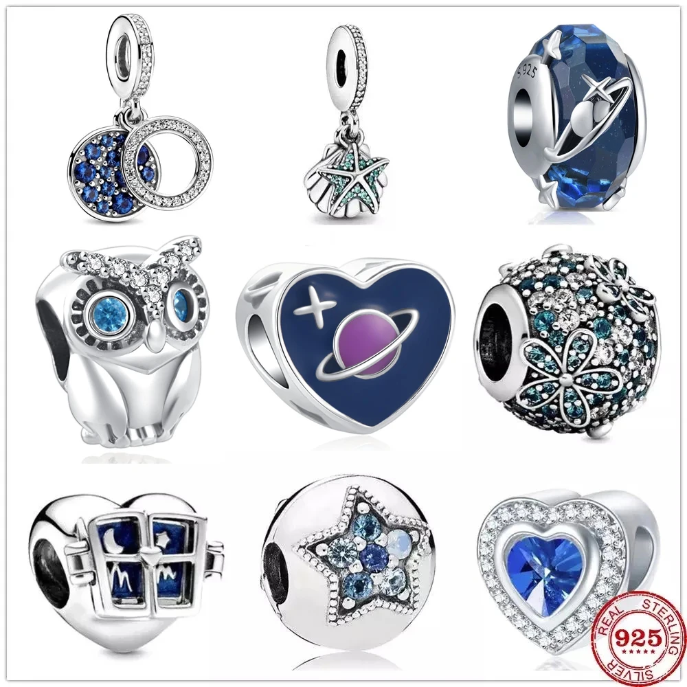 

2021 New Sweet Night Starry Sky Starfish Charm beads fit Pandora charms silver 925 original bracelets DIY Women Jewelry gift
