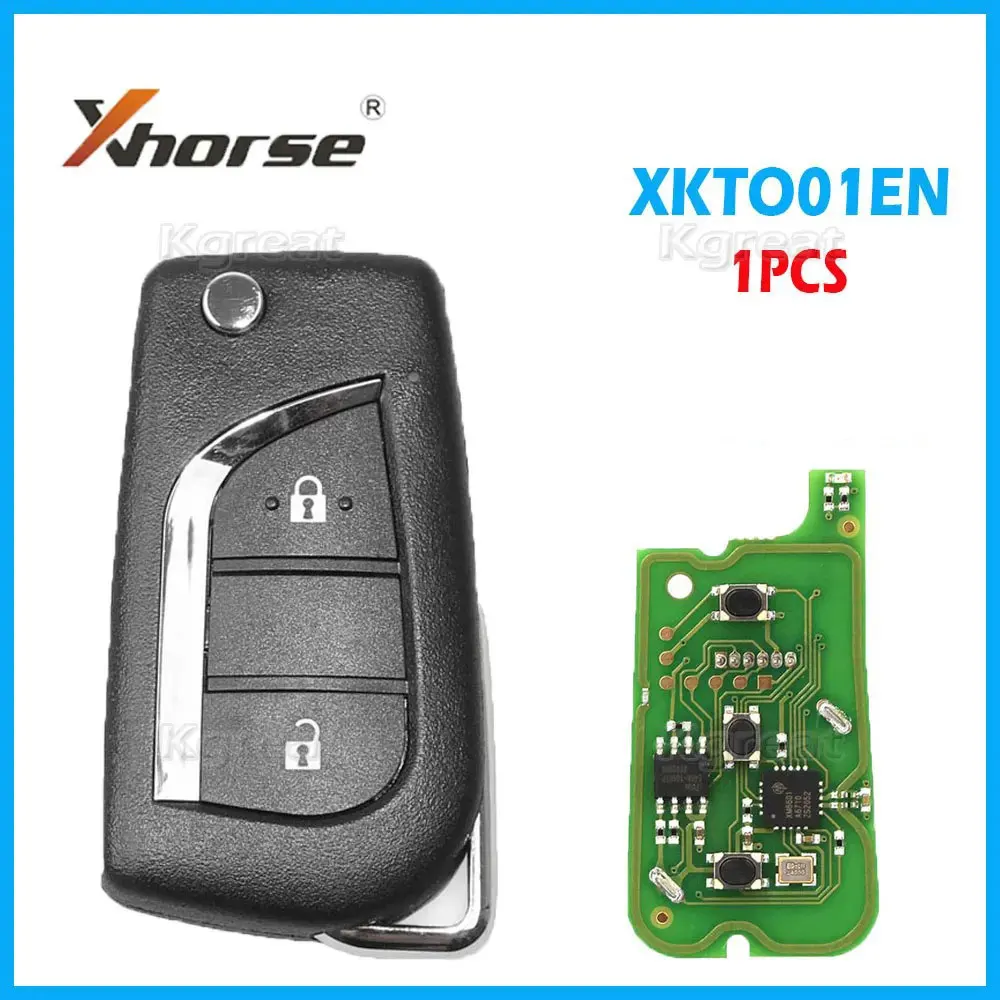 

Проводной универсальный пульт дистанционного управления Xhorse XKTO01EN для Toyota, 1 шт., 2 кнопки, пульт дистанционного управления для автомобиля с лезвием ключа 33 # для VDI Key Tool/VVDI2