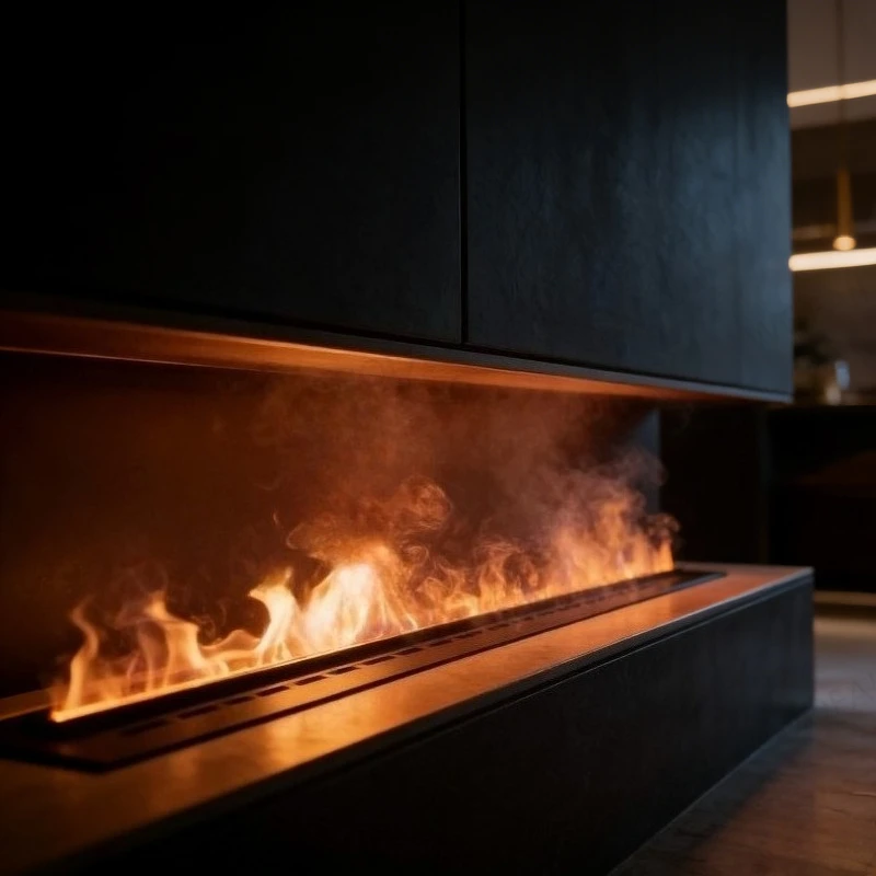 เตาผิงไฟฟ้าสมาร์ทโฮม 3 มิติ พร้อมระบบพ่นไอน้ำ ให้เสียงเสียงแตกของไม้ พร้อมไฟ LED สีสันสวยงาม ถังน้ำขนาดใหญ่ 1