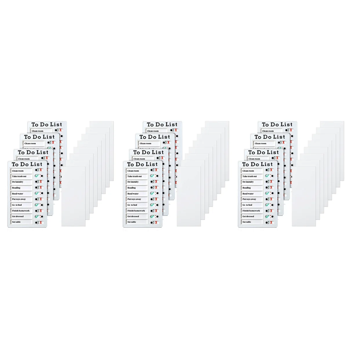 할 일 목록 메모 보드, 이동식 메시지 보드, 플라스틱 RV 체크리스트, 개인 일정 보드, 24 카드, 12 개 